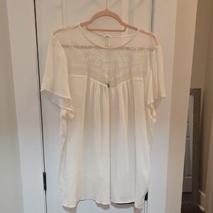 Torrid Ivory Embroidered Blouse